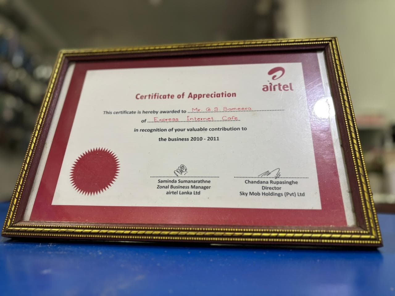 Valuable contribution the Business 2010 - 2011 Airtel